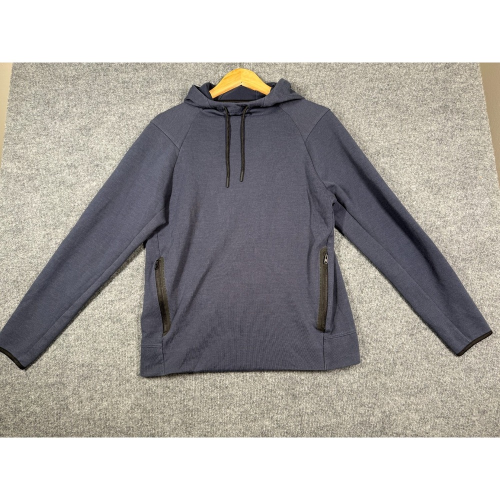 Old Navy Active Dynamic Fleece Hoodie Mens Small Navy Blue Long Sleeve Pullover
